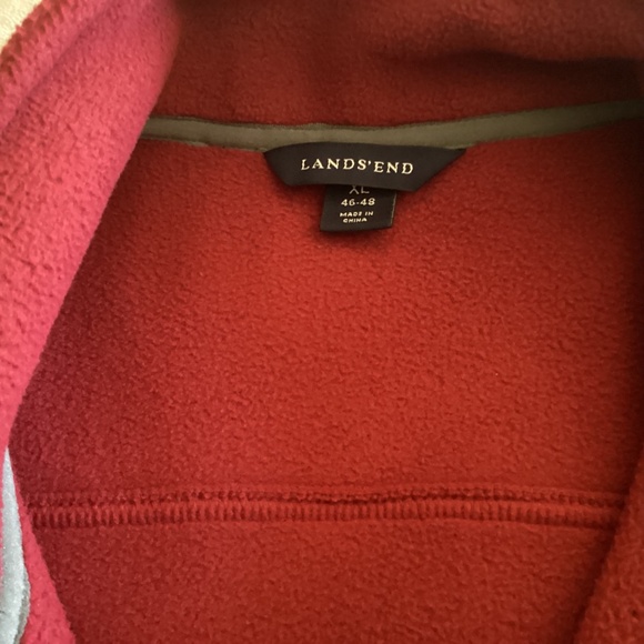 Lands’ End Men Fleece Jacket with Side Pockets and Full length zipper - Picture 2 of 8